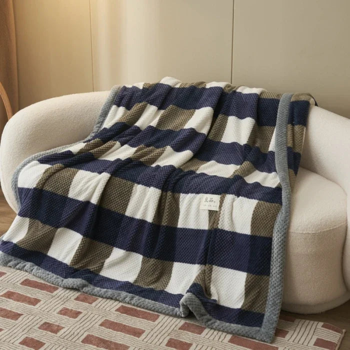 Throw Blanket- Chenille Yarn Knitted
