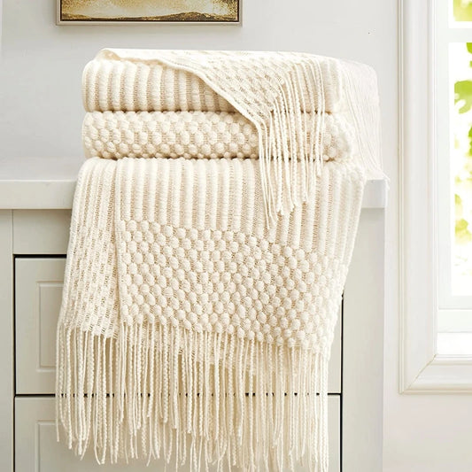 Throw Blanket - White Boho