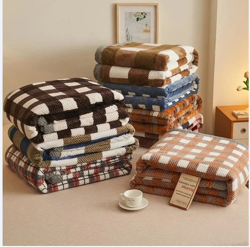 Throw Blanket- Chenille Yarn Knitted