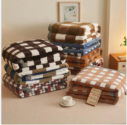 Throw Blanket- Chenille Yarn Knitted