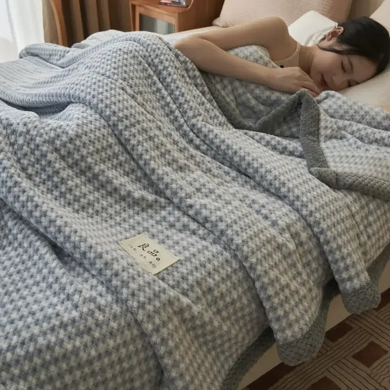 Throw Blanket- Chenille Yarn Knitted