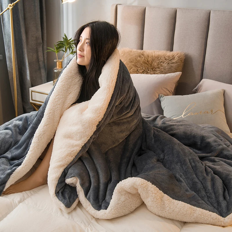 Wool Throw Blanket -Warm Winter