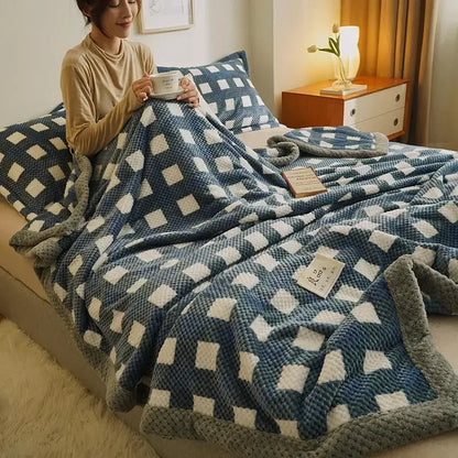 Throw Blanket- Chenille Yarn Knitted