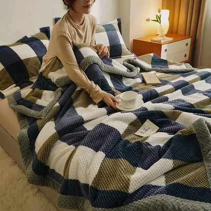 Throw Blanket- Chenille Yarn Knitted