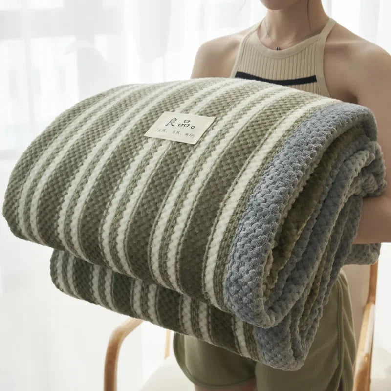 Throw Blanket- Chenille Yarn Knitted
