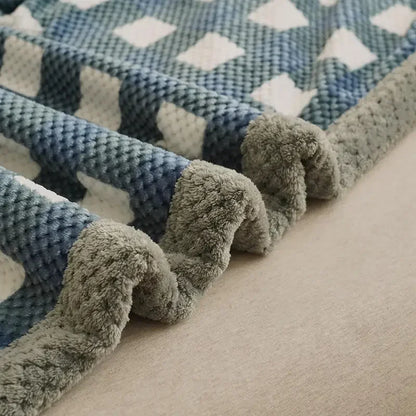 Throw Blanket- Chenille Yarn Knitted